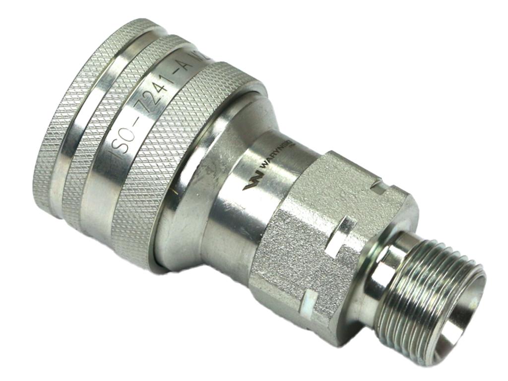 Szybkozłącze hydrauliczne gniazdo z eliminatorem ciśnienia M22x1.5 gwint zewnętrzny EURO (9100822G) (ISO 7241-A) Waryński (opakowanie 10szt)