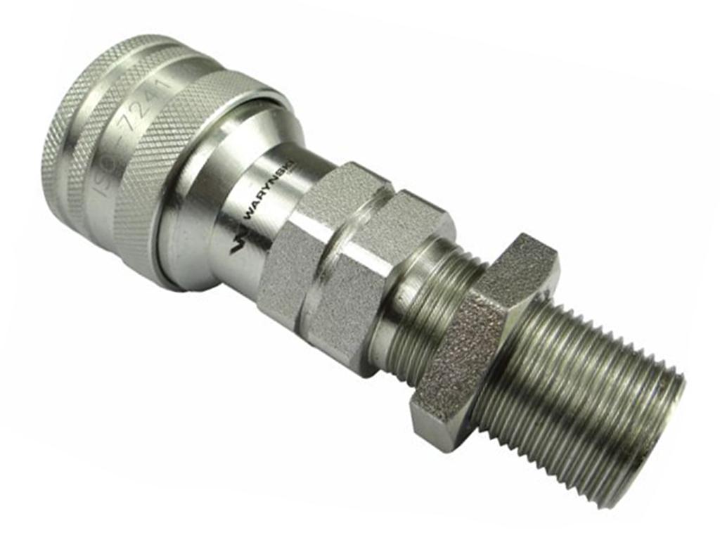 Szybkozłącze hydrauliczne gniazdo long M22x1.5 gwint zewnętrzny EURO (9100822GL) (ISO 7241-A) Waryński (opakowanie 10szt)