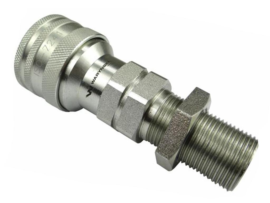 Szybkozłącze hydrauliczne gniazdo long M22x1.5 gwint zewnętrzny EURO (9100822GL) (ISO 7241-A) Waryński (opakowanie 50szt)
