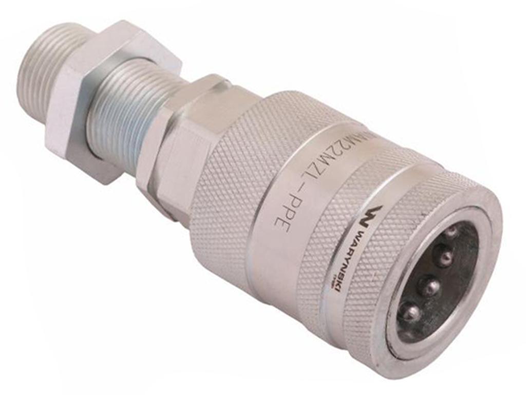 Szybkozłącze hydrauliczne gniazdo long z eliminatorem ciśnienia M22x1.5 gwint zew. EURO PUSH-PULL (9100822GL) (ISO 7241-A) Waryński (opakowanie 10szt)