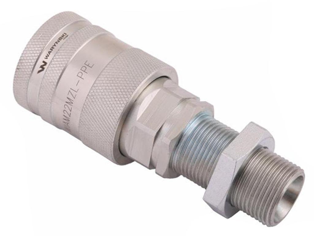 Szybkozłącze hydrauliczne gniazdo long z eliminatorem ciśnienia M22x1.5 gwint zew. EURO PUSH-PULL (9100822GL) (ISO 7241-A) Waryński (opakowanie 10szt)