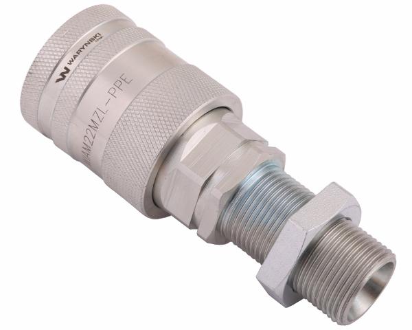 Szybkozłącze hydrauliczne gniazdo long z eliminatorem ciśnienia M22x1.5 gwint zew. EURO PUSH-PULL (9100822GL) (ISO 7241-A) Waryński