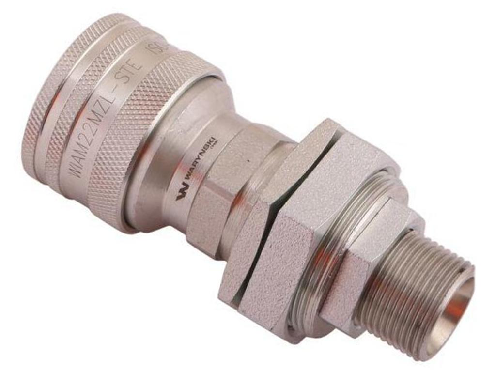 Szybkozłącze hydrauliczne gniazdo long z eliminatorem ciśnienia M22x1.5 gwint zewnętrzny EURO (504900) (9199822G/ST) (ISO 7241-A) Waryński (opakowanie 10szt)
