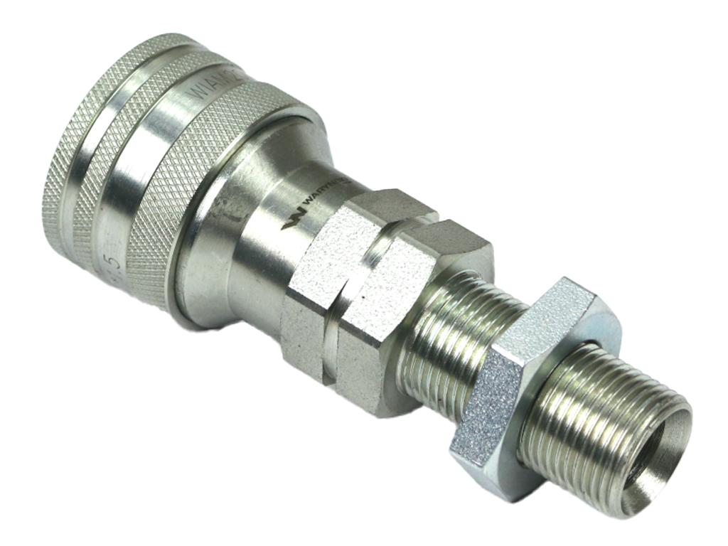 Szybkozłącze hydrauliczne gniazdo z eliminatorem ciśnienia long M22x1.5 gwint zewnętrzny EURO (9100822GL) (ISO 7241-A) Waryński (opakowanie 10szt)