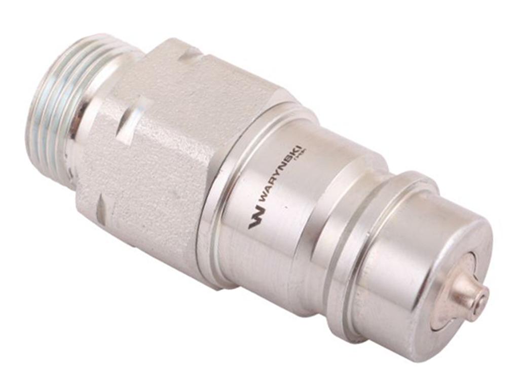 Szybkozłącze hydrauliczne wtyczka z eliminatorem ciśnienia M22x1.5 gwint zew. EURO (9100822W) (ISO 7241-A) Waryński (opakowanie 10szt)