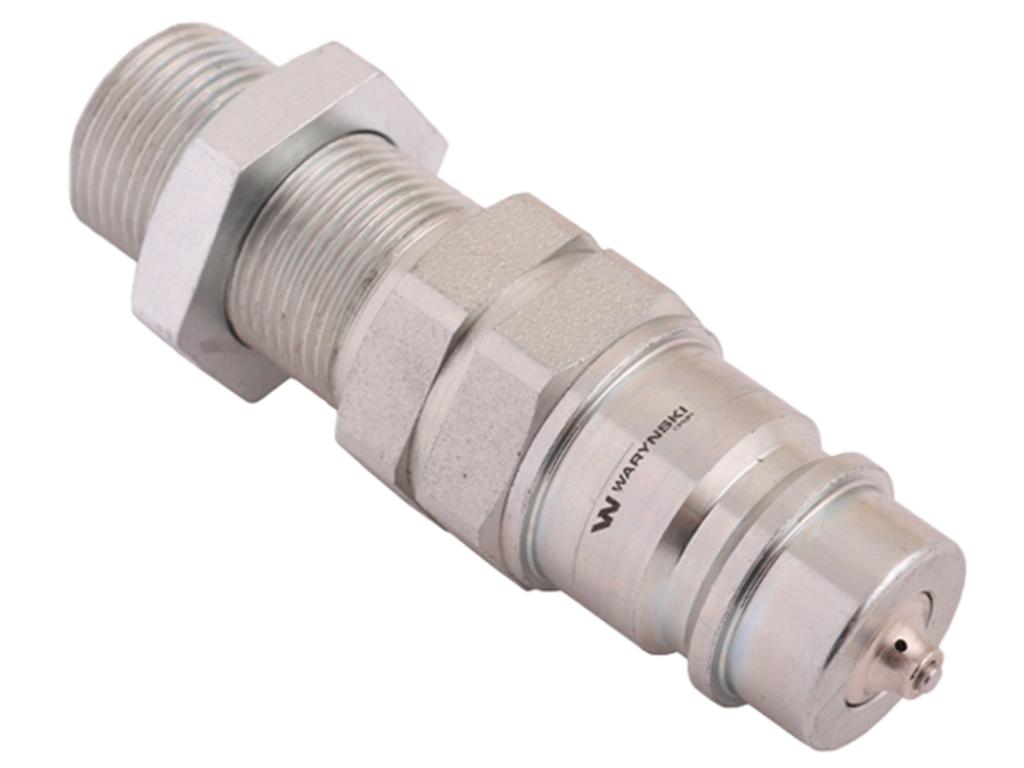 Szybkozłącze hydrauliczne wtyczka long z eliminatorem ciśnienia M22x1.5 gwint zew. EURO (9100822W) (ISO 7241-A) Waryński (opakowanie 10szt)