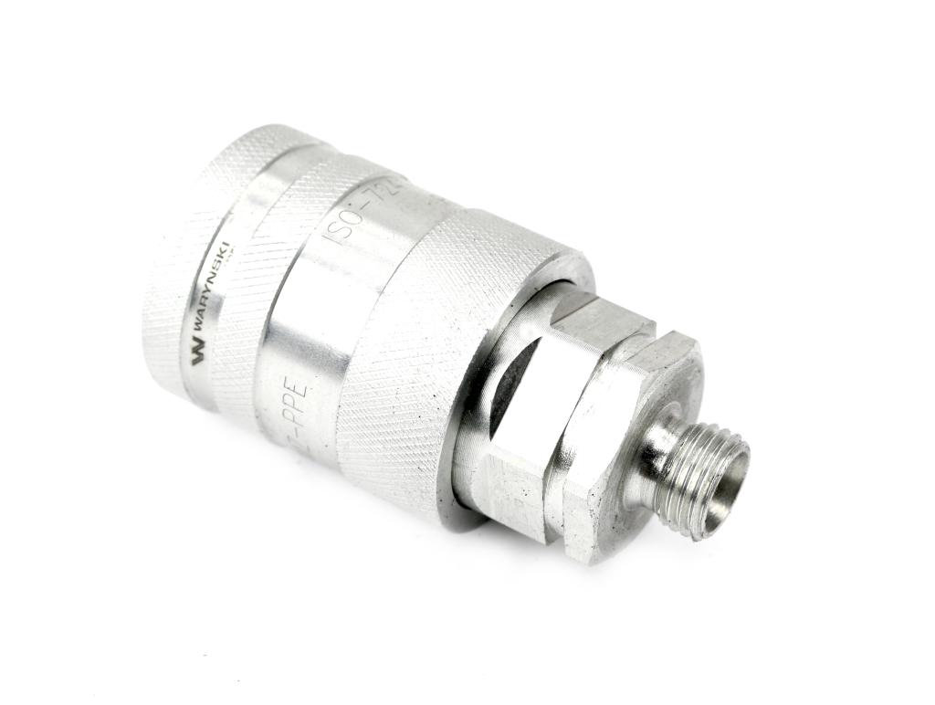 Szybkozłącze hydrauliczne gniazdo G1/2"BSP gwint zewnętrzny EURO PUSH-PULL  (ISO 7241-A) z eliminatorem ciśnienia Waryński