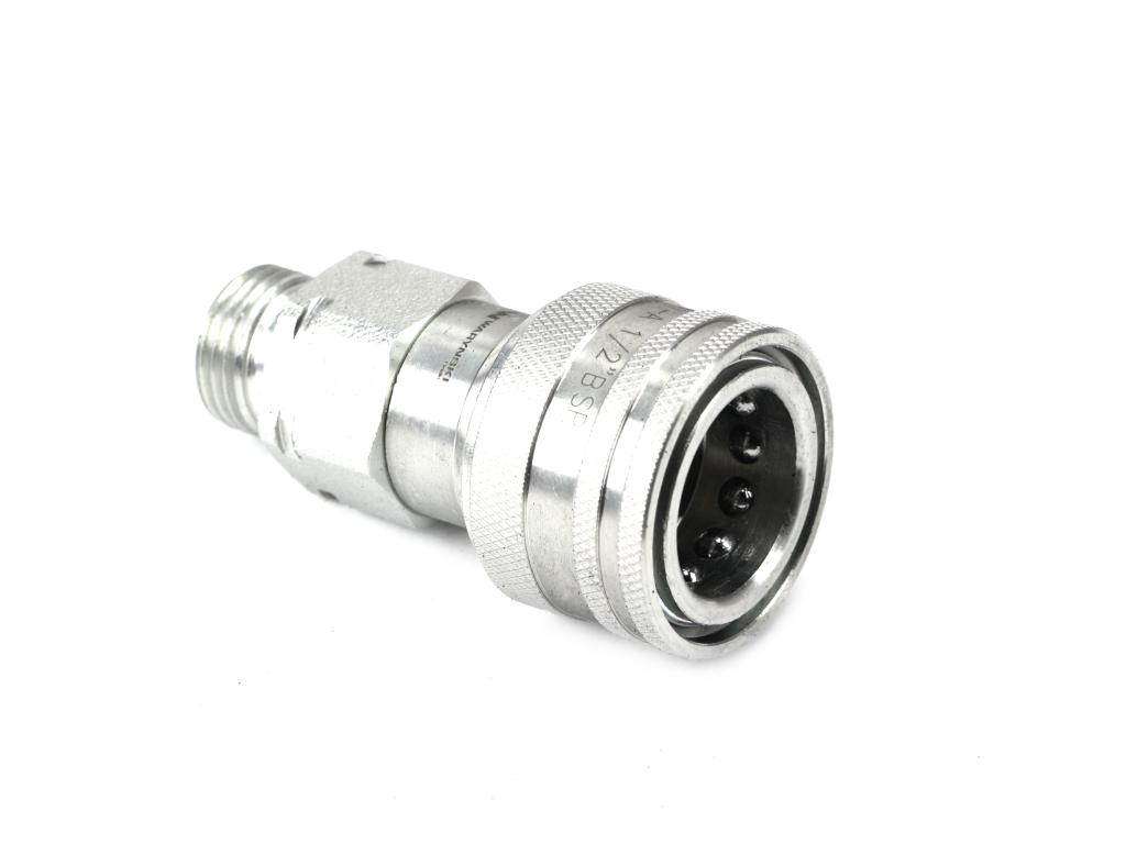 Szybkozłącze hydrauliczne gniazdo G1/2"BSP gwint zewnętrzny EURO ISO 7241-A z eliminatorem ciśnienia Waryński