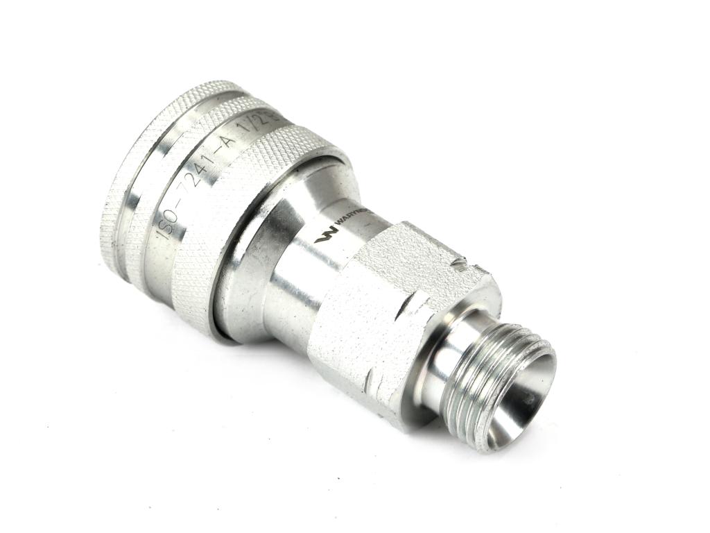 Szybkozłącze hydrauliczne gniazdo G1/2"BSP gwint zewnętrzny EURO ISO 7241-A z eliminatorem ciśnienia Waryński