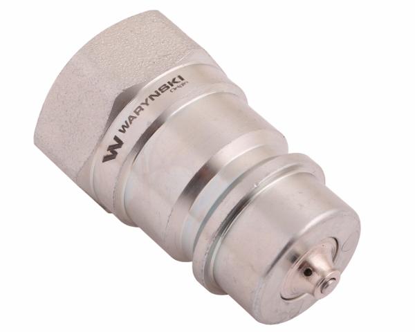 Szybkozłącze hydrauliczne wtyczka z eliminatorem ciśnienia G1/2"BSP gwint wew. ISO 7241-A Waryński