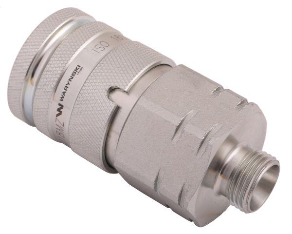 Szybkozłącze hydrauliczne suchoodcinające gniazdo M18x1.5 12L gwint zewnętrzny ISO16028 Waryński