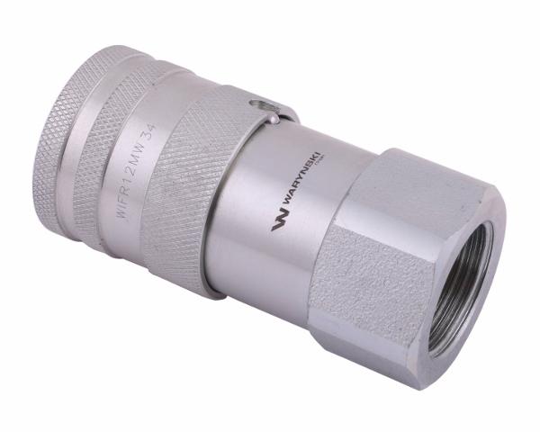 Szybkozłącze hydrauliczne suchoodcinające (rozmiar 1/2) gniazdo G3/4"BSP gwint wewnętrzny ISO16028 Waryński