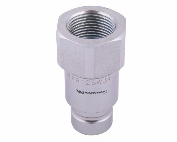Szybkozłącze hydrauliczne suchoodcinające (rozmiar 1/2) wtyczka G3/4"BSP gwint wewnętrzny ISO16028 Waryński