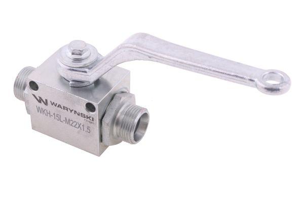 Zawór kulowy hydrauliczny 2-drogowy 2/2 M22x1.5 15L z otworami mocującymi 500 bar Waryński