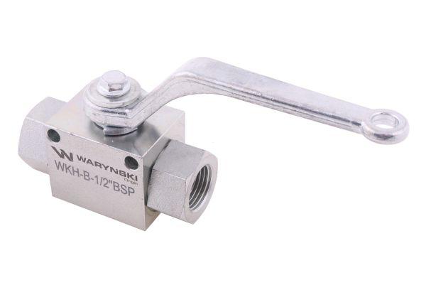 Zawór kulowy hydrauliczny 2-drogowy 2/2 - 1/2"BSP z otworami mocującymi 500 bar Waryński