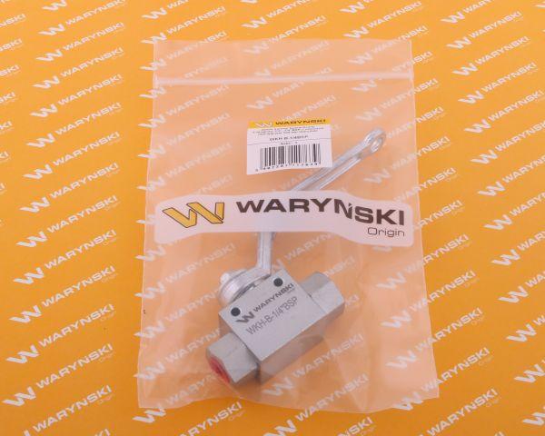 Zawór kulowy hydrauliczny 2-drogowy 2/2 - 1/4"BSP z otworami mocującymi 500 bar Waryński