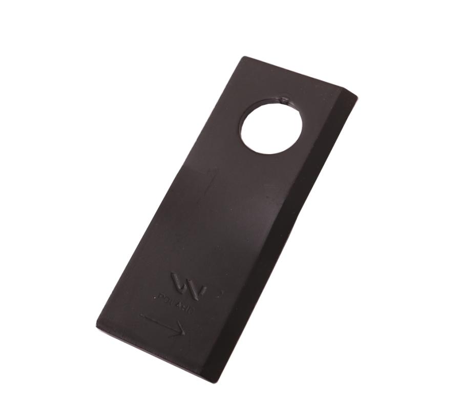 Nóż. nożyk kosiarka lewy 100X40X3mm otwór 19 zastosowanie RS 100/3 Sipma WARYŃSKI ( sprzedawane po 25 )