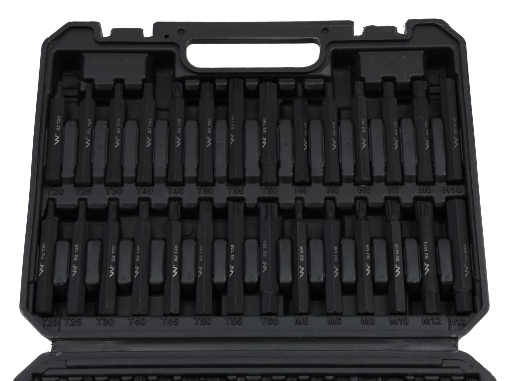 Zestaw bitów, 75mm torx hex spline ribe ze stali S2 pokrycie antykorozyjne z adapterami 75 el., Waryński