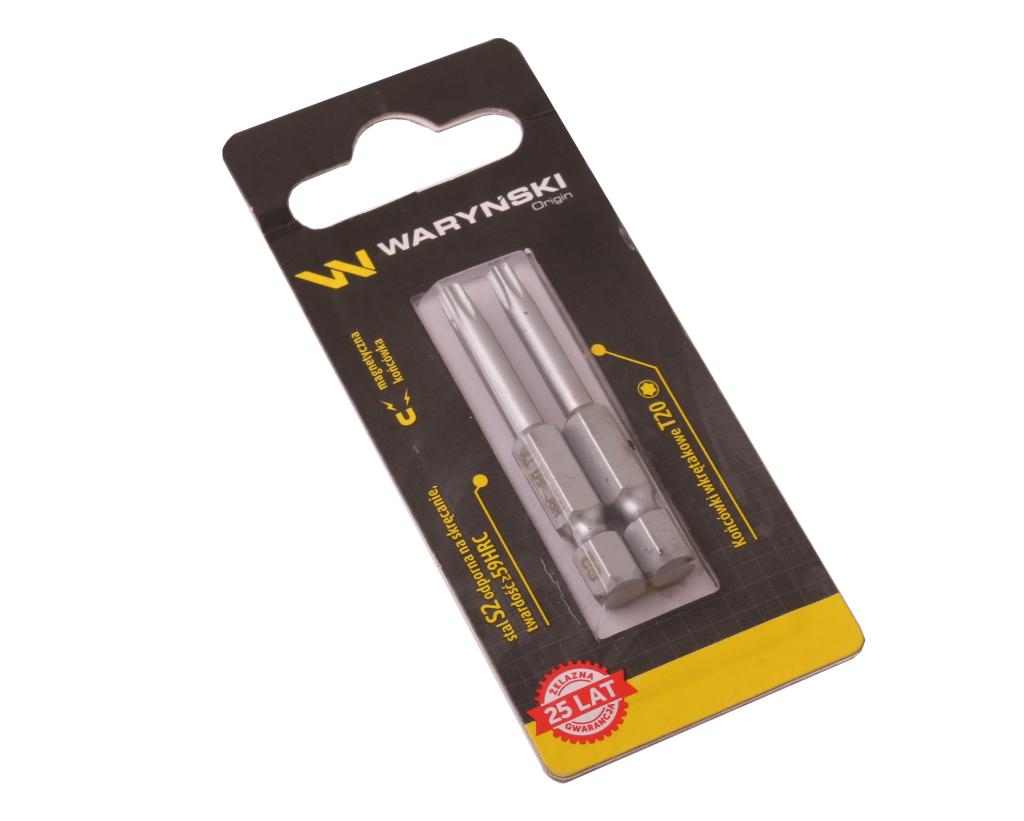 Końcówki wkrętakowe bity PZ1 50mm Waryński komplet w blistrze dwusztukowym