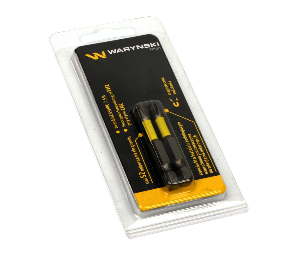 Końcówki wkretakowe udarowe bity PH2 50mm 2 szt w op Waryński