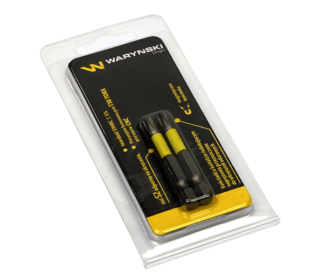 Końcówki wkretakowe udarowe bity T30 50mm 2 szt w op Waryński
