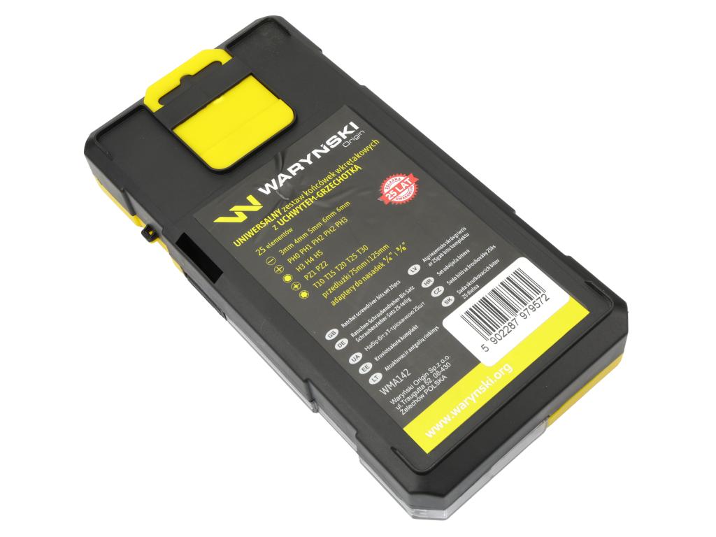 Zestaw końcówek wkrętakowych, bitów, z uchwytem grzechotkowym typu T, Waryński