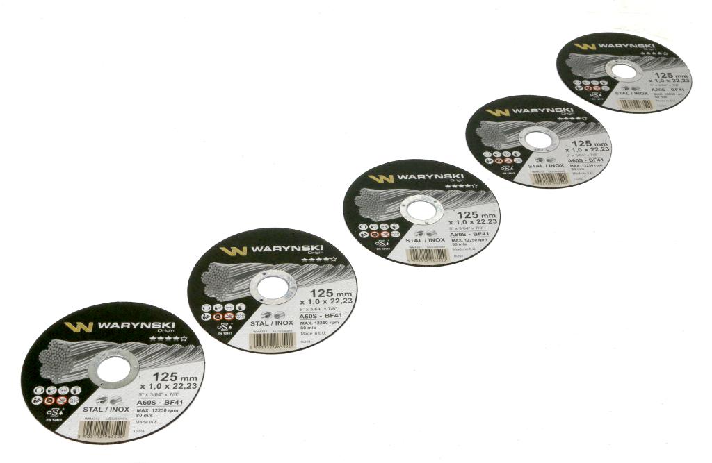 Tarcza do cięcia metalu 125 x1.0 x22.23 mm Waryński (sprzedawane po 5 szt w op 5 szt)