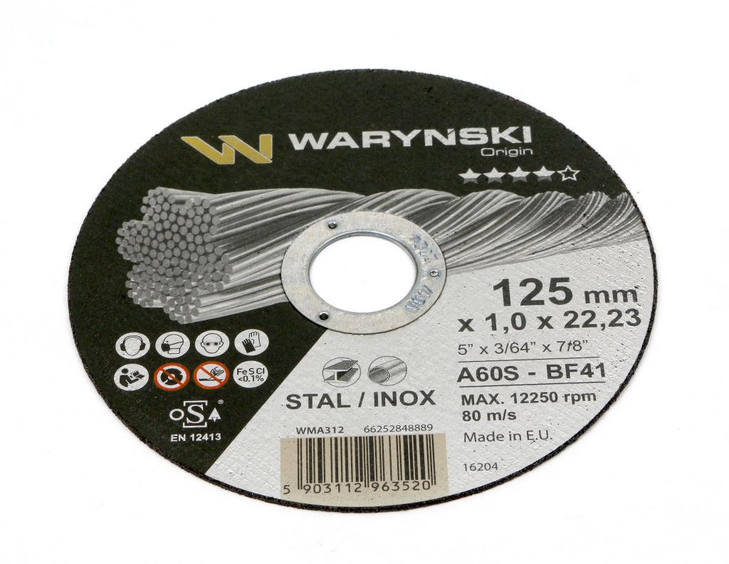 Tarcza do cięcia metalu 125 x1.0 x22.23 mm Waryński (sprzedawane po 5 szt w op 5 szt)