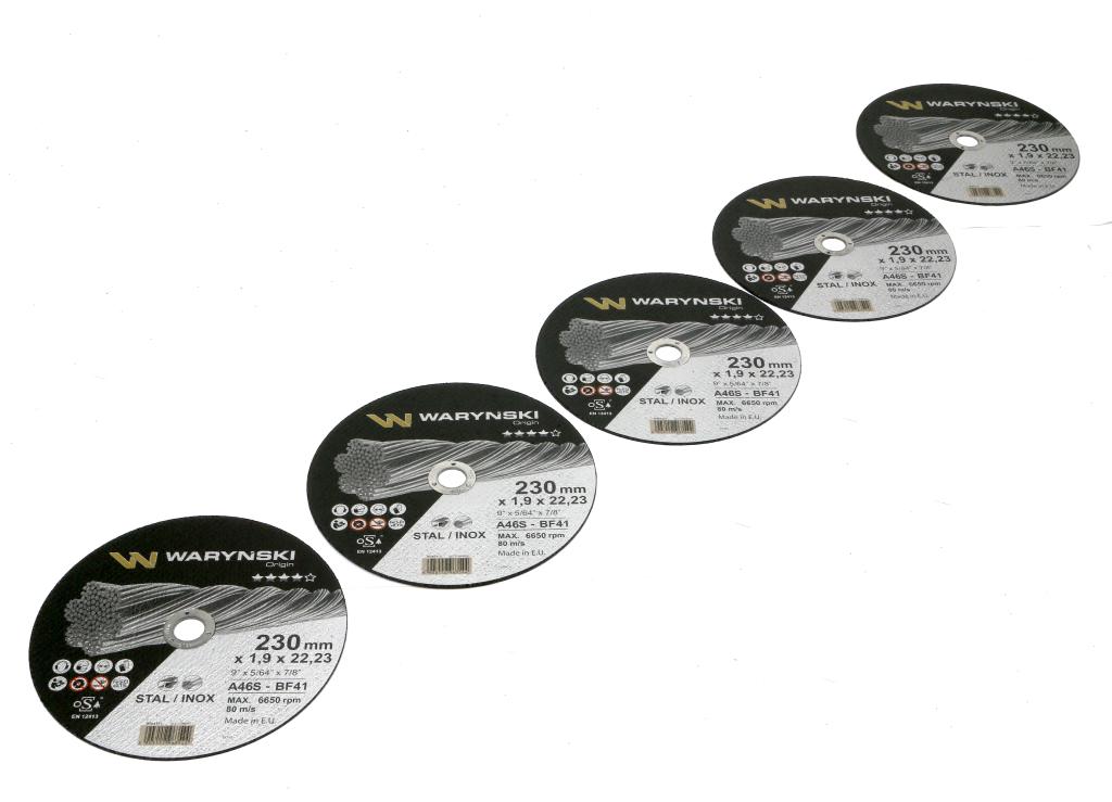 Tarcza do cięcia metalu 230 x1.9 x22.23 mm Waryński (sprzedawane po 5 szt w op 5 szt)