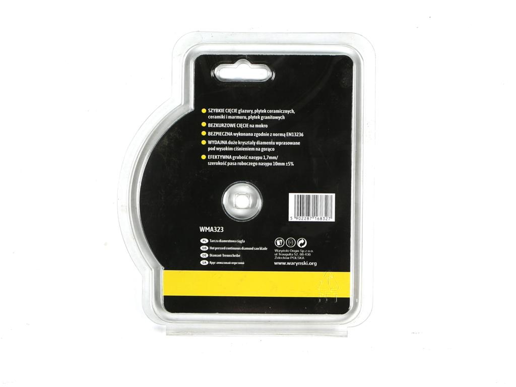 Tarcza diamentowa do cięcia na mokro pełna 115 x 22.23 mm Waryński