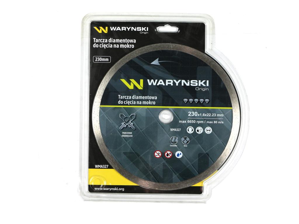 Tarcza diamentowa do cięcia na mokro pełna 230 x 22.23 mm Waryński