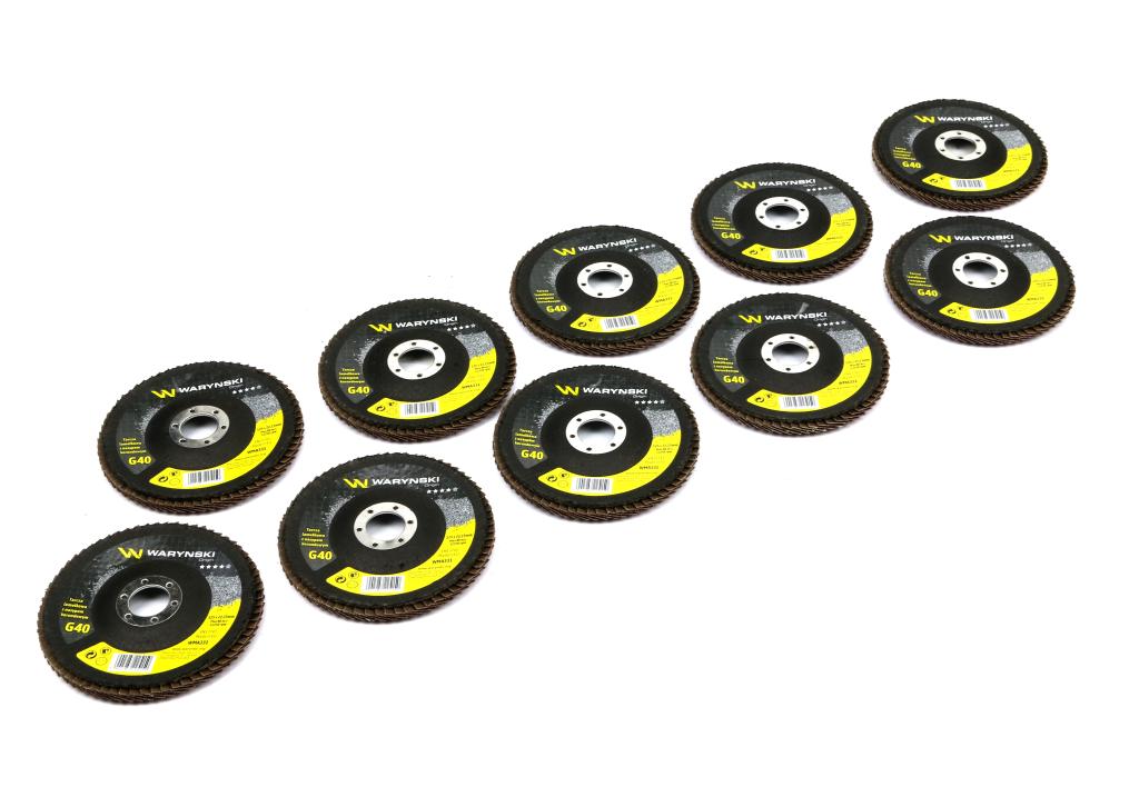 Tarcza do szlifierki 125 mm lamelkowa z elektrokorundem GR40 (sprzedawana po 10 szt.) Waryński