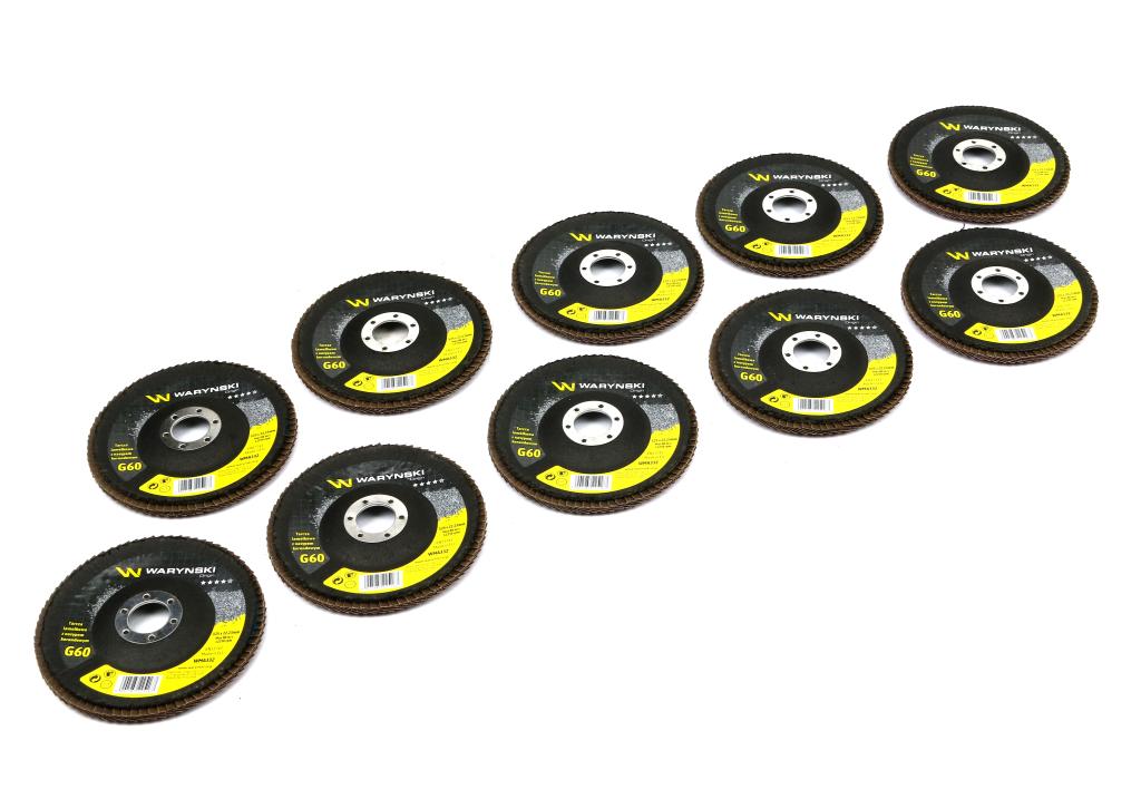 Tarcza do szlifierki 125 mm lamelkowa z elektrokorundem GR60 (sprzedawana po 10 szt.) Waryński