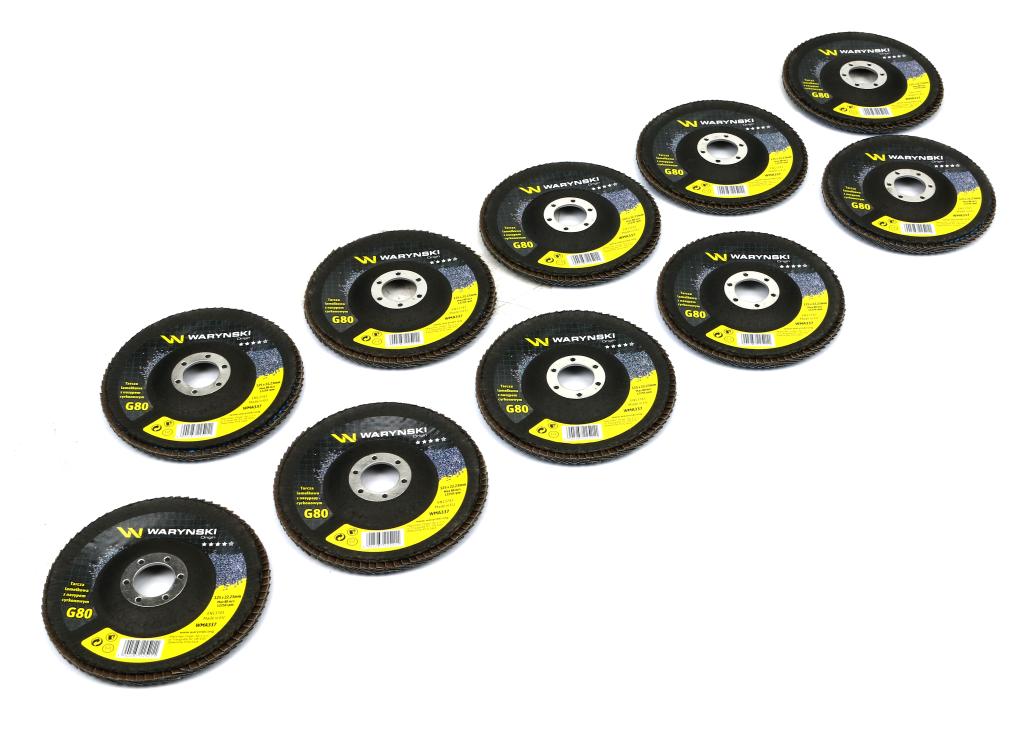 Tarcza do szlifierki 125 mm lamelkowa. cyrkonowa GR80 (sprzedawana po 10 szt.)  Waryński