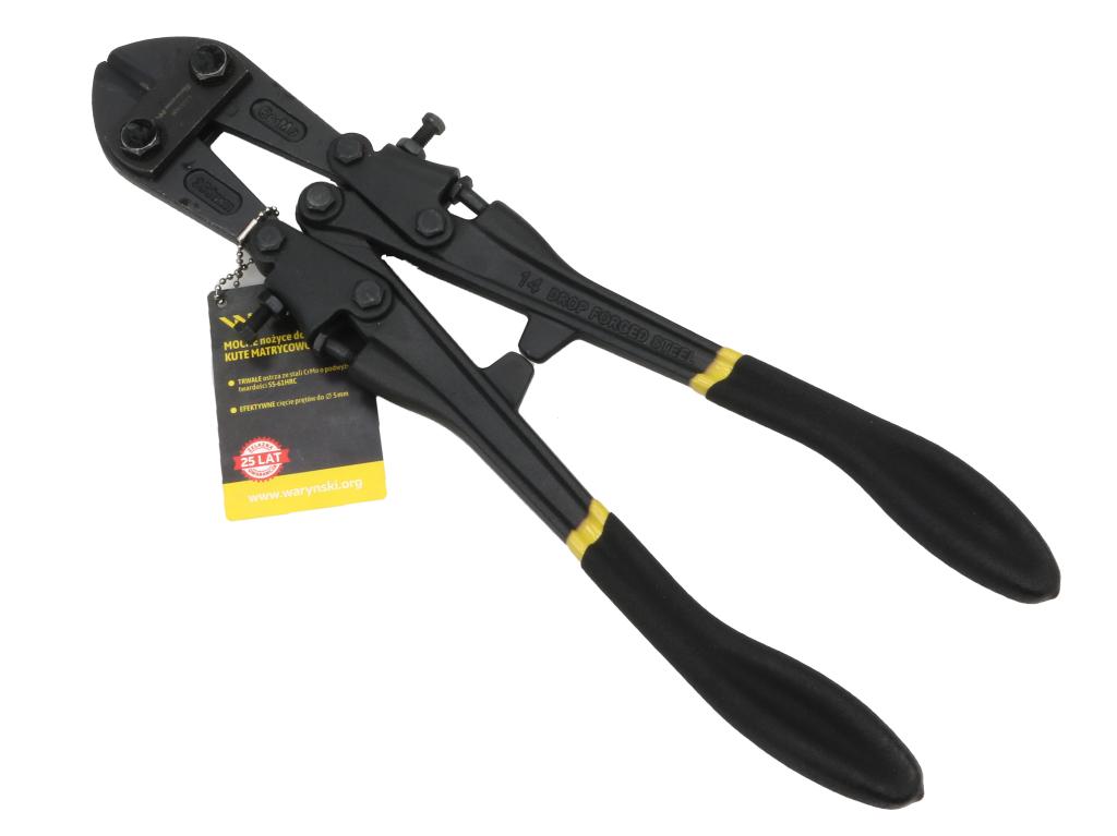 Nożyce do prętów, kute 14" z ostrzami ze stali CrMo, Waryński