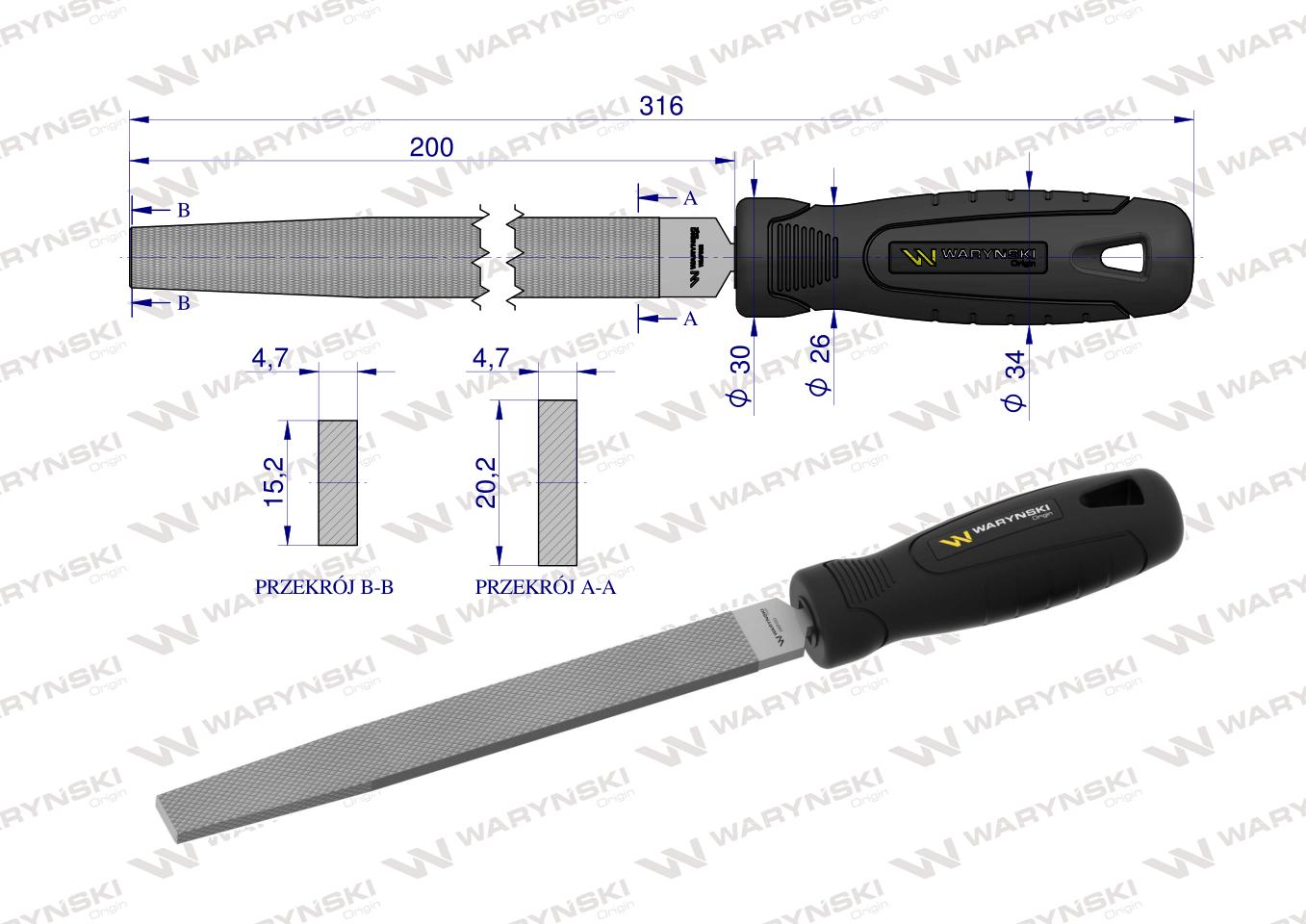 Pilnik płaski 200 mm Waryński