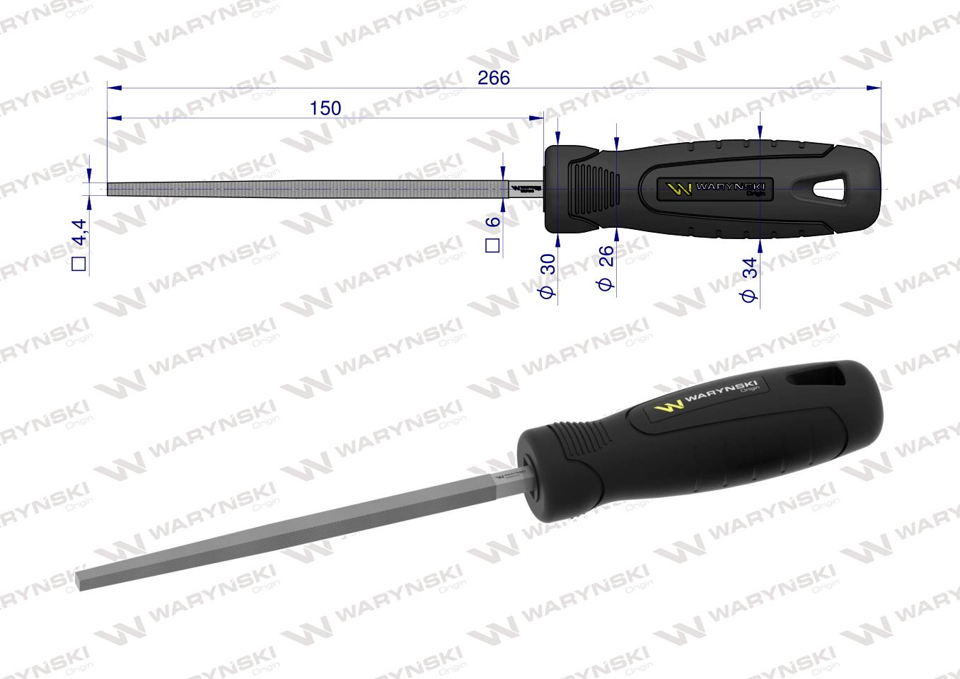Pilnik kwadratowy 150 mm Waryński