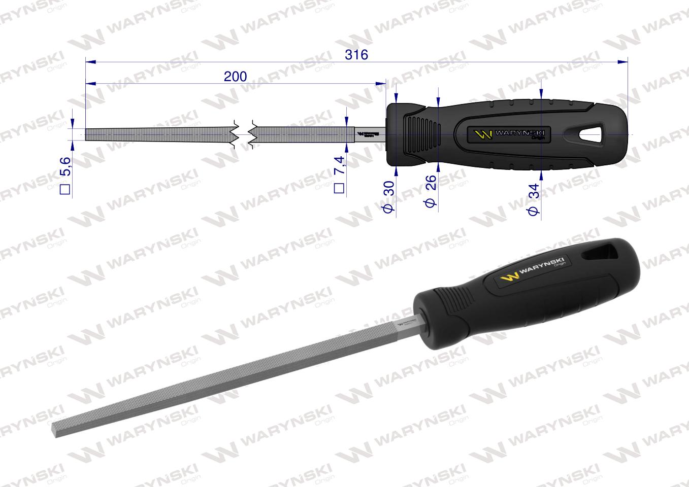 Pilnik kwadratowy 200 mm Waryński