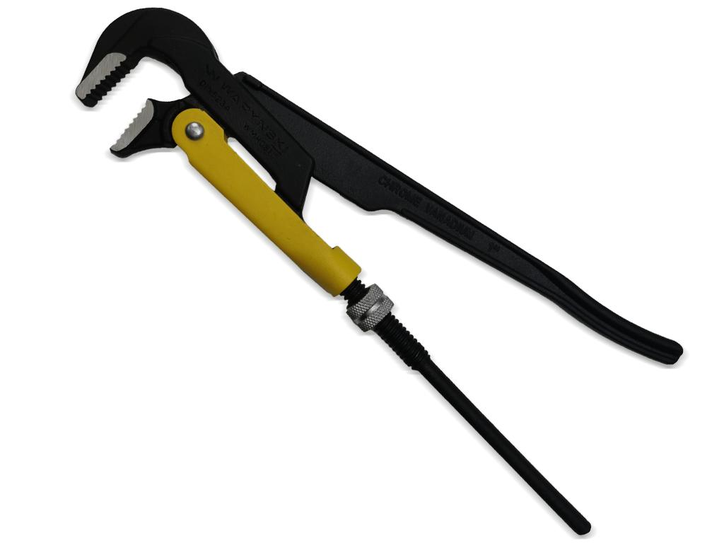 Szczypce nastawne 1" szwedzkie do rur szczęki typ 90° o rozstawie max 40mm  długość 320mm Waryński