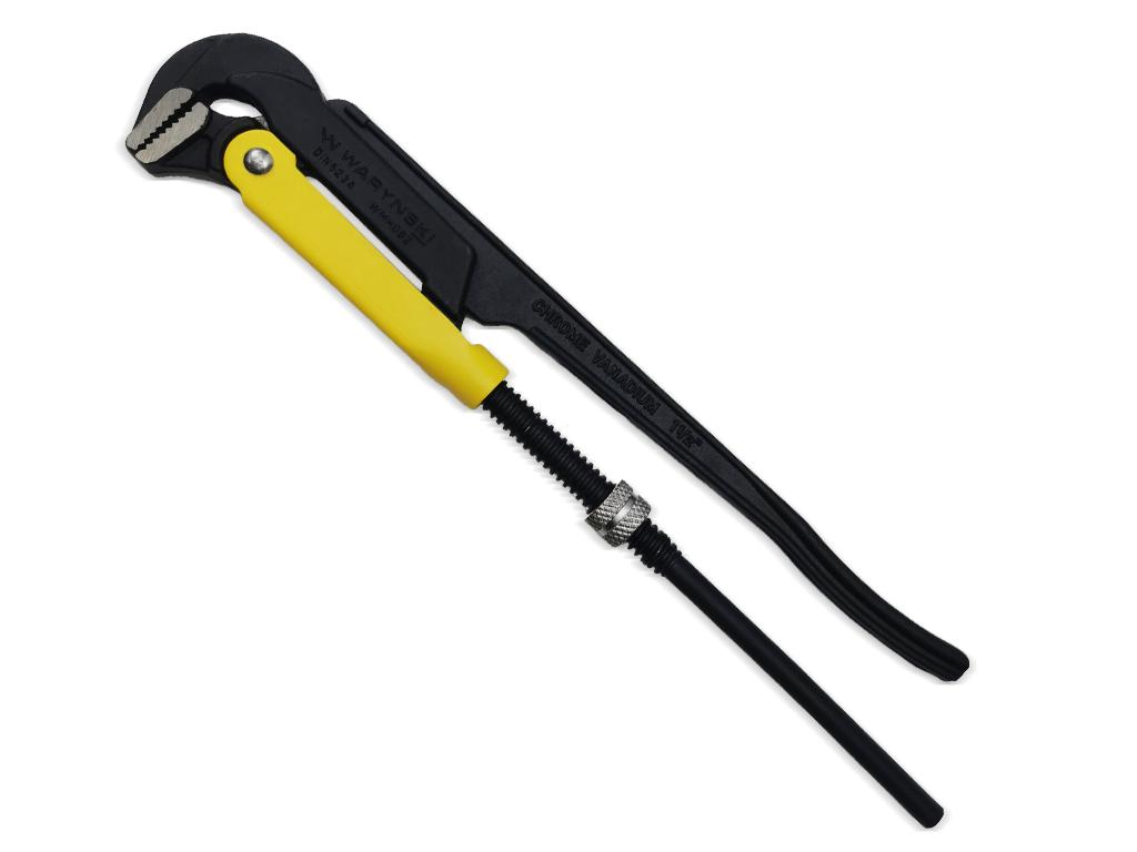Szczypce nastawne szwedzkie do rur szczęki typ 90° o rozstawie max 55mm 1.5" długość 425mm Waryński