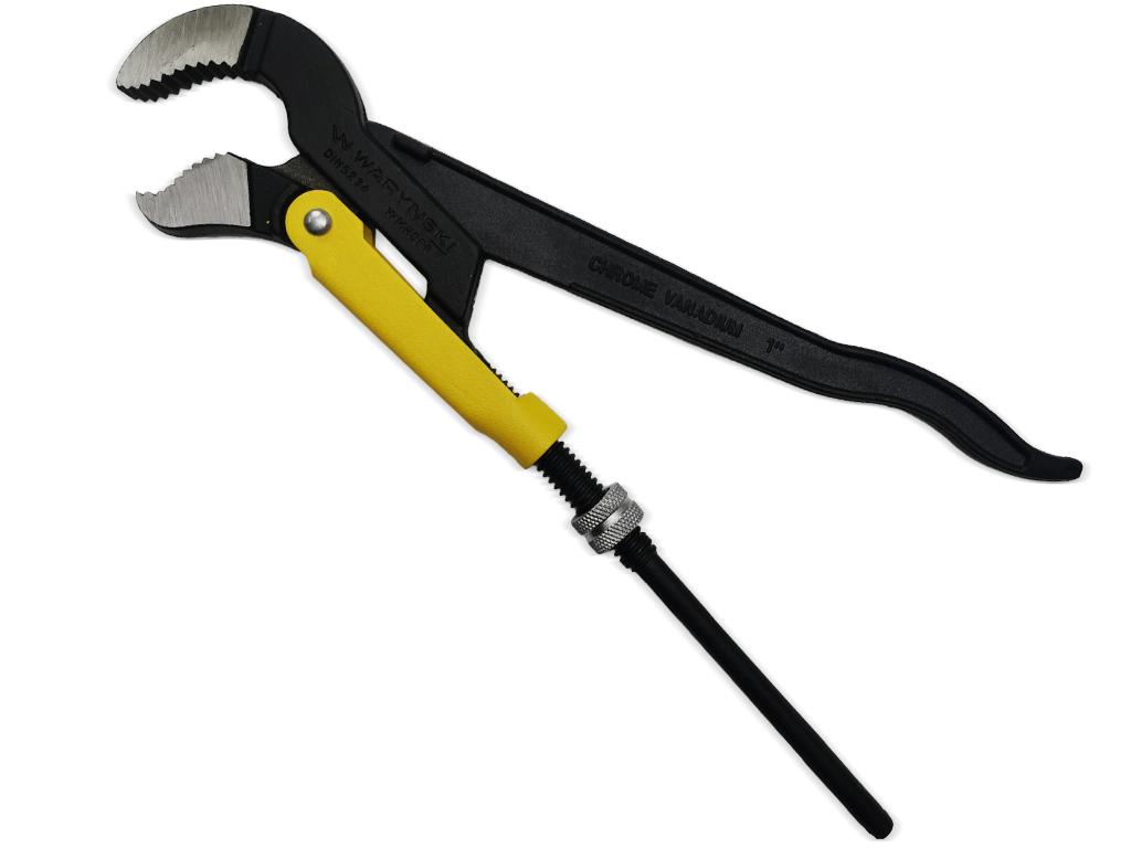 Szczypce nastawne szwedzkie do rur szczęki typ S o rozstawie max 40mm długość 330mm  Waryński