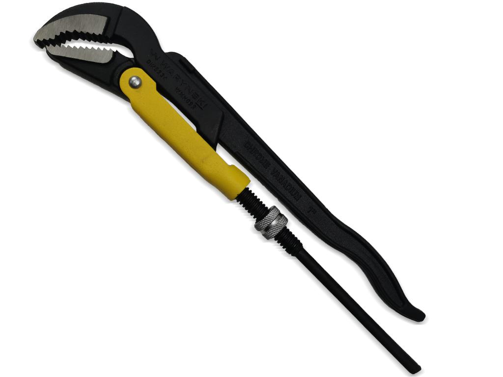 Szczypce nastawne szwedzkie do rur szczęki typ 45° o rozstawie max 40mm długość 330mm  Waryński
