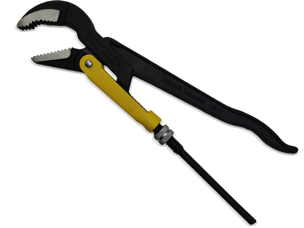 Szczypce nastawne szwedzkie do rur szczęki typ 45° o rozstawie max 40mm długość 330mm  Waryński