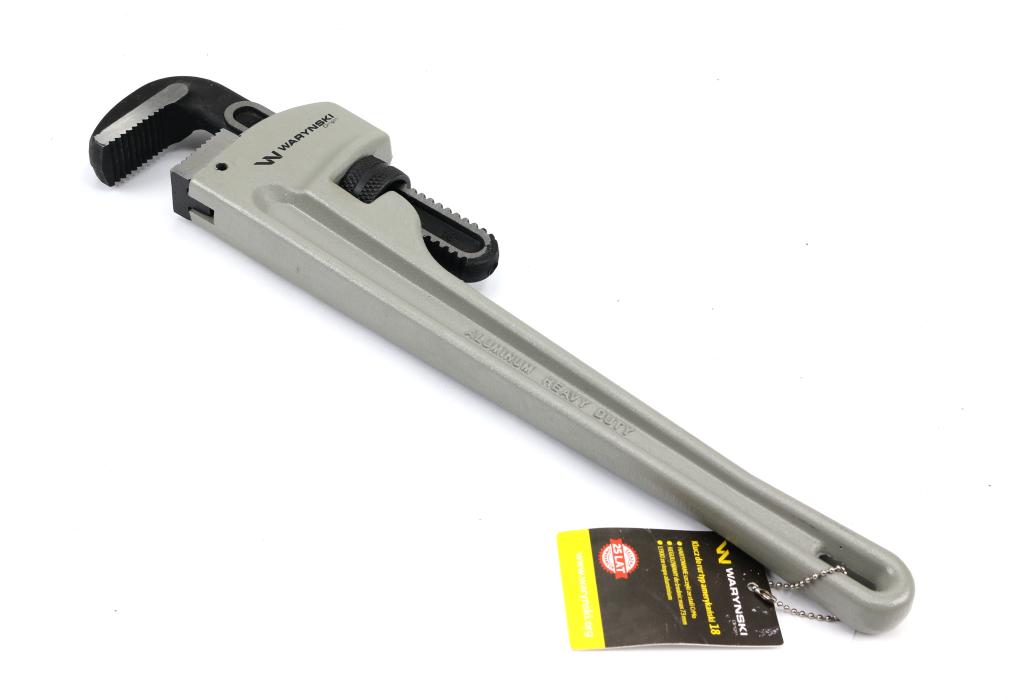 Klucz do rur typ amerykański  18" uchwyt aluminium wzmocniony szczęki CrMo max średnica Waryński