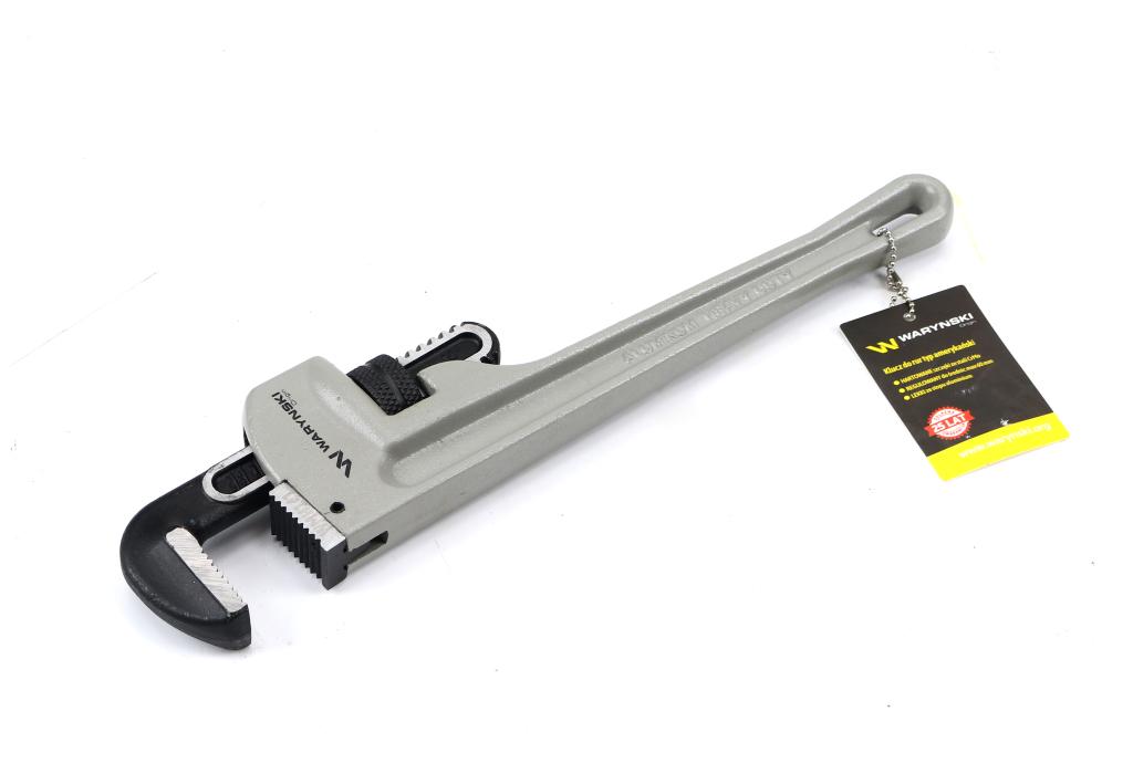 Klucz do rur typ amerykański  18" uchwyt aluminium wzmocniony szczęki CrMo max średnica Waryński