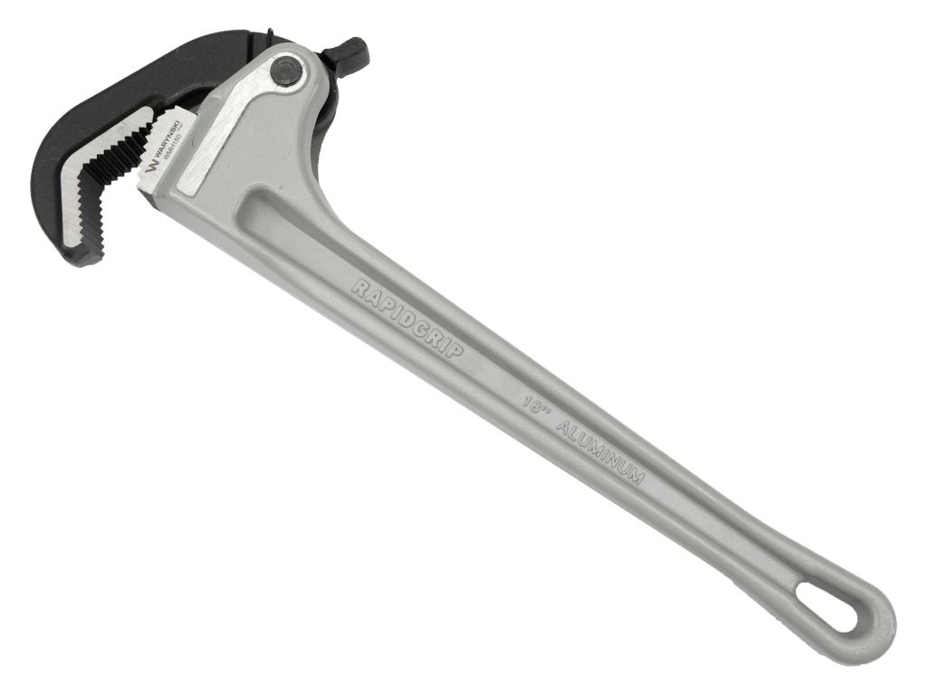 Klucz do rur, samozaciskowy 18" uchwyt aluminium wzmocniony szczęki ze stali CrMnTi z dodatkiem Tytanu, Waryński