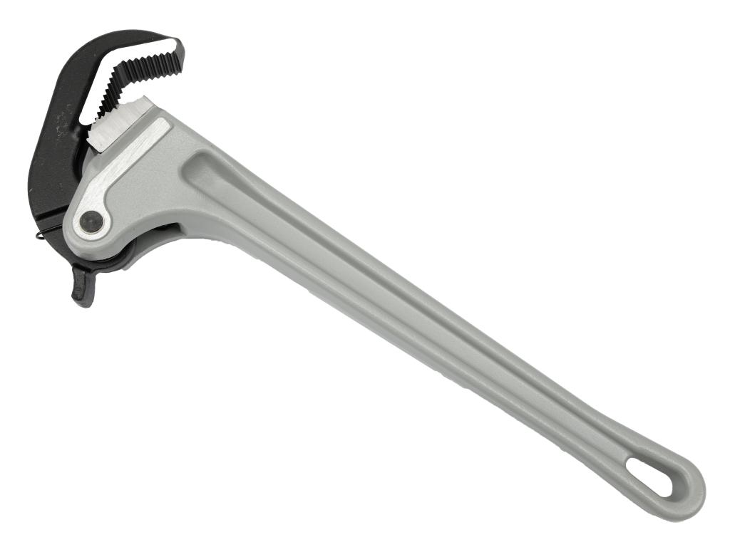 Klucz do rur, samozaciskowy 18" uchwyt aluminium wzmocniony szczęki ze stali CrMnTi z dodatkiem Tytanu, Waryński