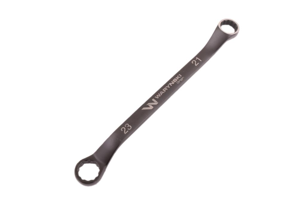 Klucz oczkowy odsadzony 21 x 23 mm. CrV standard ASME B107.9 Waryński