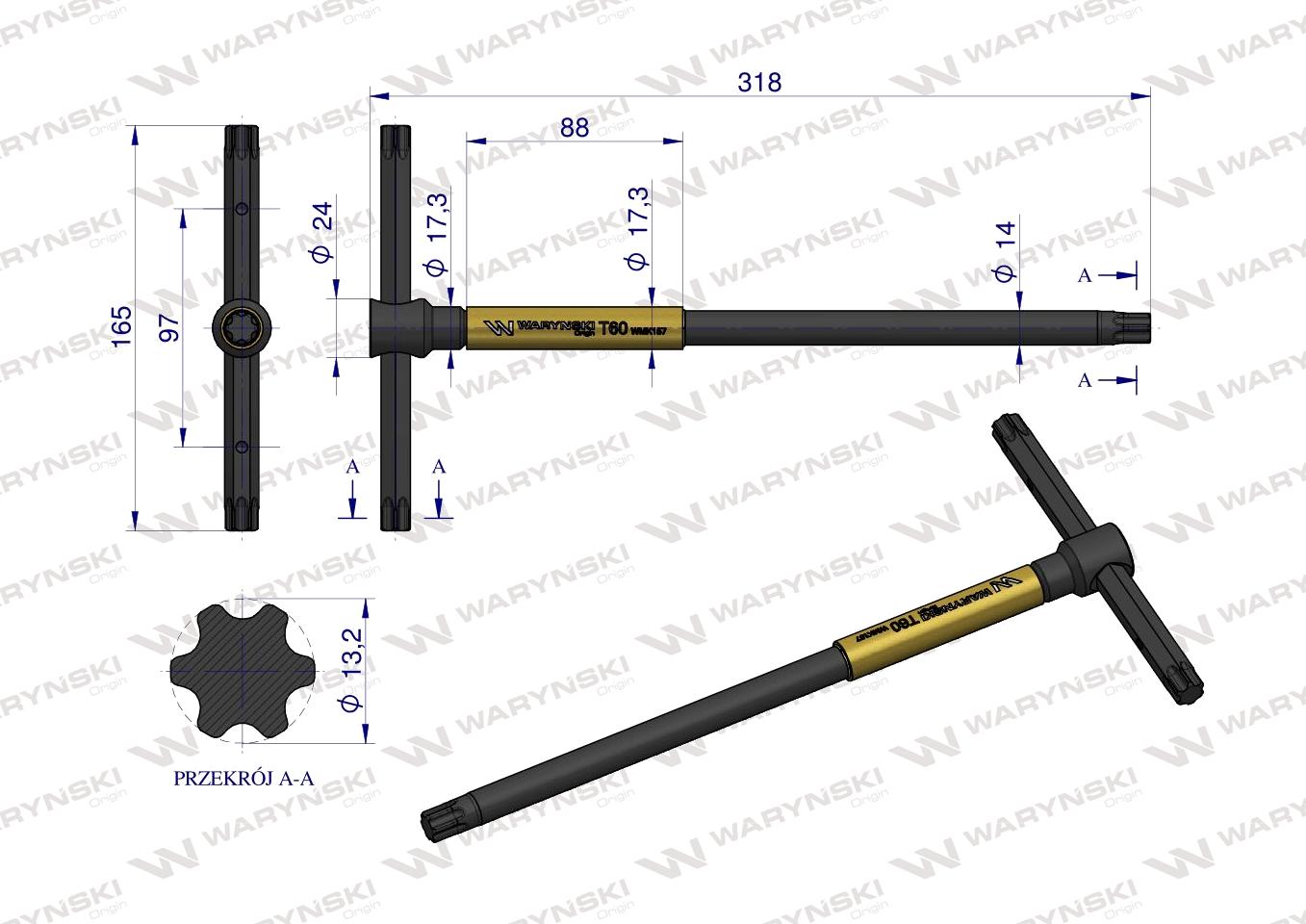 Klucz T ze spinnerem TORX T60 Waryński