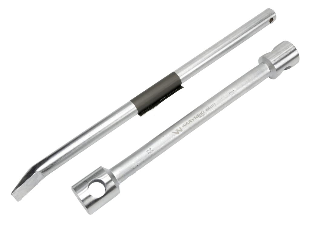 Klucz do kół , 395 mm długości rozmiar 27x32 mm z łyżką, do prac montażowych i demontażowych w mechanice , Waryński